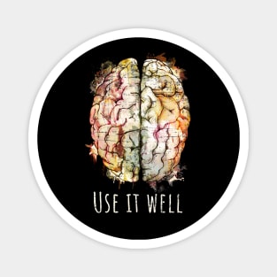 Color human brain watercolor use it well Magnet